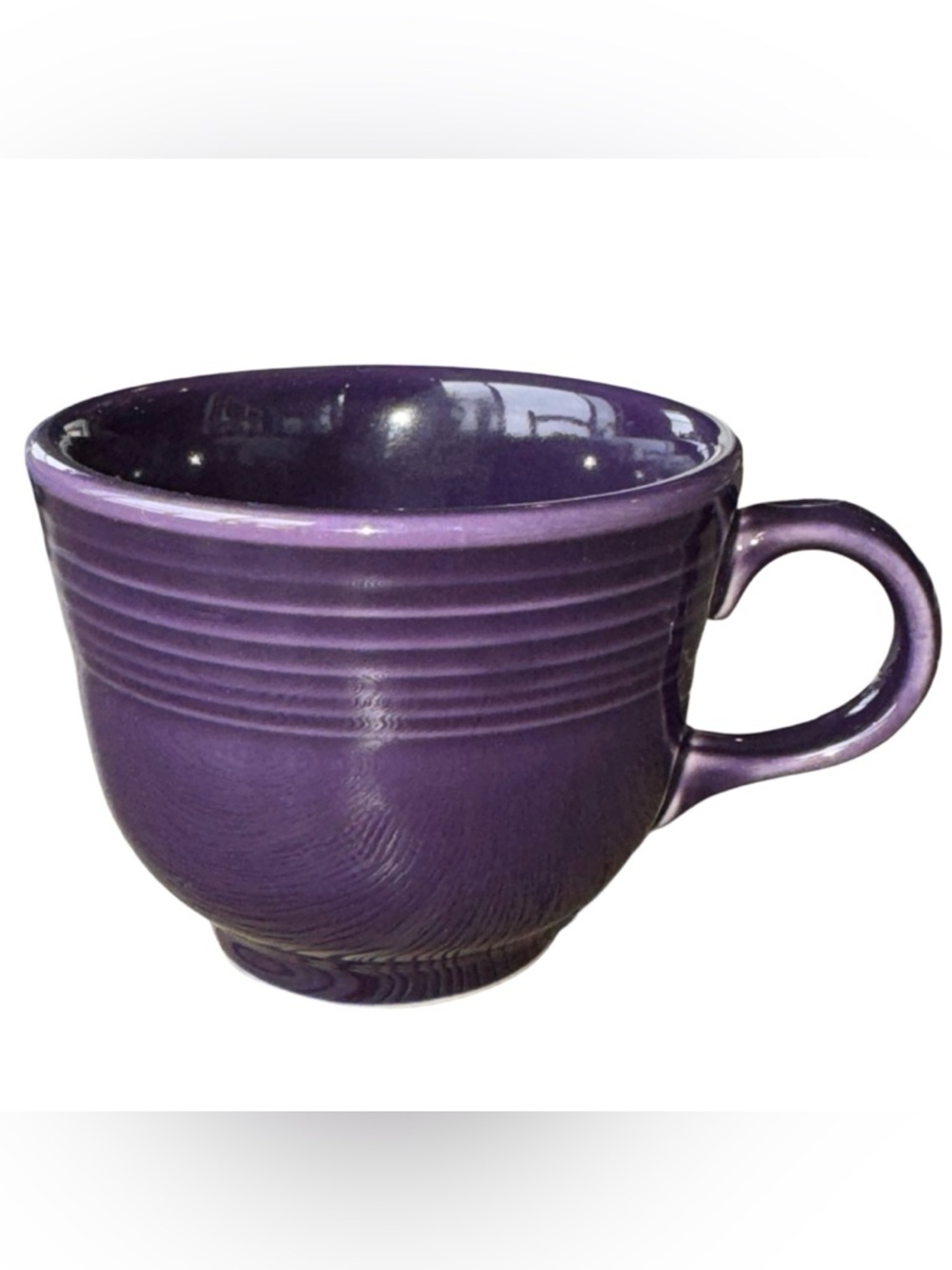Fiestaware Retired 2001 Plum Flat Teacup Mug Homer Laughlin Lead Free 7.75 Oz